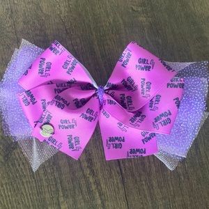 Purple Girl Power Hair Bow 🎀